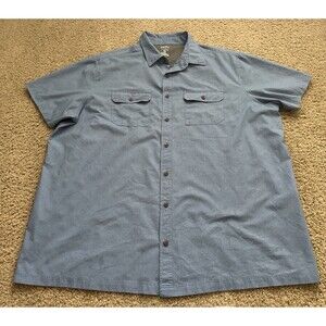 Croft Barrow Quick Dry Shirt Men’s 2XB Blue Short Sleeve Button Up Vented